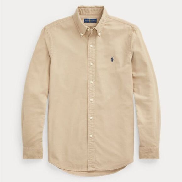 Polo Ralph‎ Lauren Garment-Dyed Oxford Shirt Surrey Tan XL nwt - Picture 2 of 4